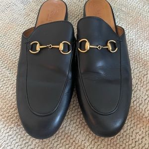 Leather Gucci slides. Offers welcome